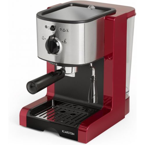  Klarstein Passionata Rossa 15  Espressomaschine  Espresso-Automat  Kaffee-Maschine  1470 Watt  1,25 Liter  automatischer Druckablass  inkl. Milchschaum Duese fuer Zubereitung