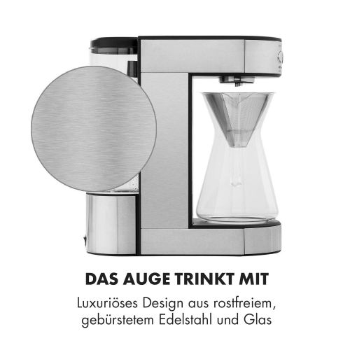  Klarstein Perfect Brew Filter-Kaffeemaschine mit rotierendem Bruehkopf  Kaffeemaschine  1800 Watt  1,8 Liter  digitaler Steuerung  Warmhaltefunktion  inkl. Glaskanne  Edelsta