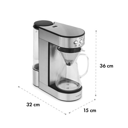  Klarstein Perfect Brew filter coffee machine with rotating brewing head, coffee machine, 1800 watt, 1.8 litre, digital control, timer, warming function, including glass teapot, sta
