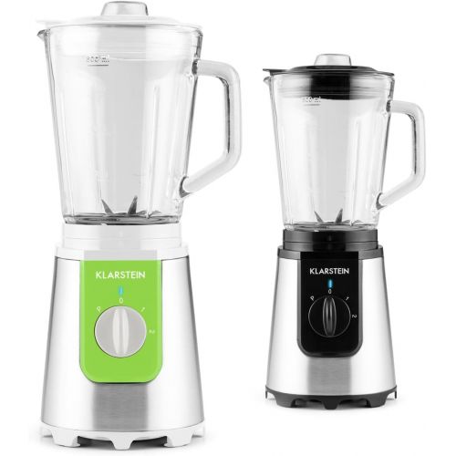  Klarstein - Shiva, Standmixer, Kuechenmixer, Smoothiemaker, Blender, 350 Watt, Edelstahlklingen, 0,8 Liter Glaskrug (geschmacksneutral), Puls Funktion, Verschlussdeckel, gruen