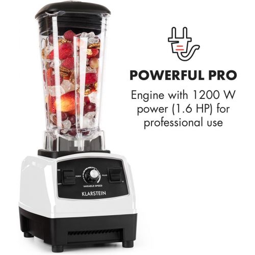  Klarstein Herakles-2G - Professioneller Hochleistungsmixer, Power Blender, Universal Standmixer, Smoothie Maker, 1200 Watt, bis zu 32.000 U/Min, 2 L, Ice Crusher, 6 Edelstahlklinge