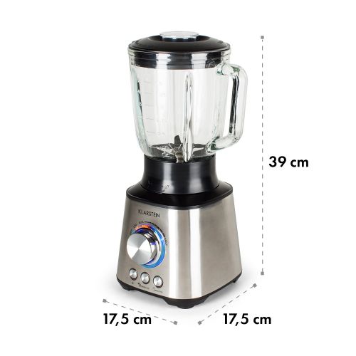  Klarstein Herakles - Standmixer, Power-Blender, Hochleistungsmixer, Smoothie Maker, 1000 W, 1,5 L Glaskrug, stufenlose Geschwindigkeit, 8 Edelstahlklingen, Ice-Crusher, Zerkleinere