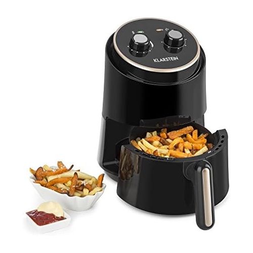  Klarstein Well Air Fry - Heissluftfritteuse, Fritteuse, fett-frei Frittieren, Backen, Grillen, Roesten, 1230 Watt, 1,5L, UEberhitzungsschutz, analoges Bedienfeld, Kontrollleuchten, sc