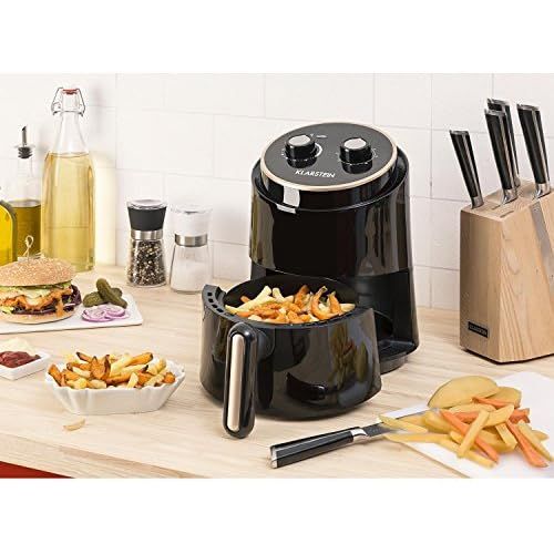  Klarstein Well Air Fry - Heissluftfritteuse, Fritteuse, fett-frei Frittieren, Backen, Grillen, Roesten, 1230 Watt, 1,5L, UEberhitzungsschutz, analoges Bedienfeld, Kontrollleuchten, sc