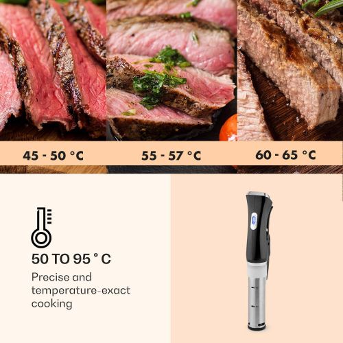  TESTSIEGER* Klarstein Quickstick - Sous-Vide Garer, Thermostat, Umwalzpumpe, 1300W, Trockenlaufschutz, exakte Temperatureinstellung, schwarz