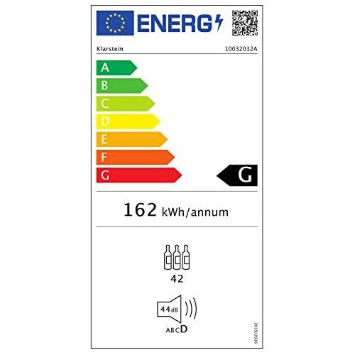  Klarstein Vinovilla Duo42  Weinkuehlschrank  Getraenkekuehlschrank  Volumen: 126 Liter  2 x 5 Holzeinschuebe  Touch-Bediensektion  LED-Innenbeleuchtung in 3 Farben waehlbar  2 Kue