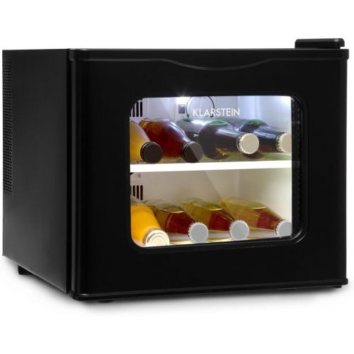  Klarstein KLARSTEIN Winehouse Minibar - Weinkuehlschrank, Getrankekuehlschrank, 17L, 38 dB leise, 8 bis 18 °C Temperatur, 60W Nennleistung, doppelte Verglasung, Edelstahlgehause, freistehend,