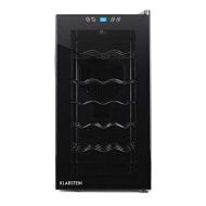 Klarstein Vivo Vino Weinkuehlschrank Getrankekuehlschrank (52 Liter, 18 Flaschen, 5 Regaleinschuebe, niedriges Betriebsgerausch, 11-18°C Temperatur, LED Innenbeleuchtung, Touch) schwa