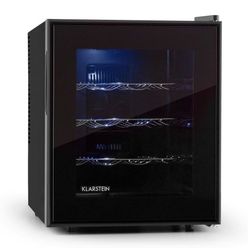  Klarstein Barolo Weinkuehlschrank Getrankekuehlschrank (48 Liter, 16 Flaschen, doppelt isoliert, 3 Einschuebe, freistehend, leise, 11-18°C, 70 Watt, hoehenverstellbar) schwarz