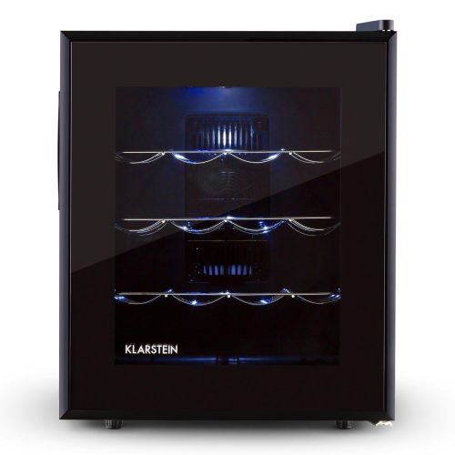  Klarstein Barolo Weinkuehlschrank Getrankekuehlschrank (48 Liter, 16 Flaschen, doppelt isoliert, 3 Einschuebe, freistehend, leise, 11-18°C, 70 Watt, hoehenverstellbar) schwarz