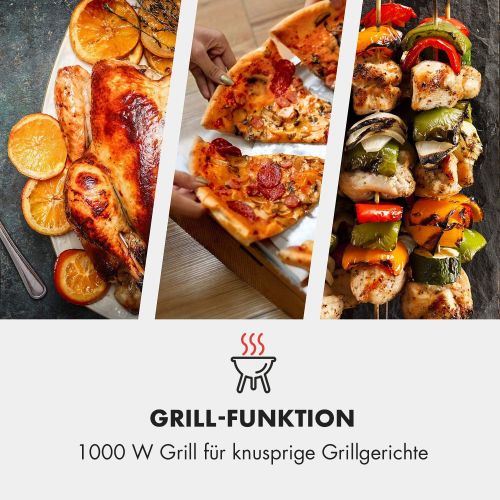  Klarstein Fine Dinesty - Mikrowelle, Mikrowellenofen mit Grill, Retro Metall-Gehause, 23L Garraum, 800W Mikrowellenleistung, 1000W Grillleistung, Timer, 12 Programme, 3 Auftauprogr