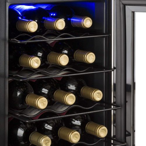  Klarstein Reserva 21  Weinkuehlschrank mit Doppel-Glastuer  Getrankekuehlschrank  Nutzungsinhalt: 56 Liter  21 Flaschen  2 separate Kuehlzonen  Touch-Bedienung  LED-Anzeige  40