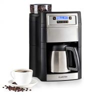 Klarstein Aromatica II Kaffeemaschine mit Mahlwerk - Filter-Kaffeemaschine, 1000 Watt, 1.25 Liter Glaskanne, 24-Stunden-Timer, Warmhalteplatte, inkl. Permanent- und Aktivkohle Filt