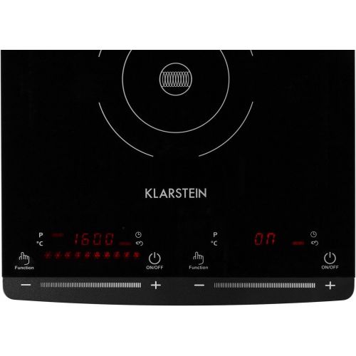  Klarstein VariCook Slim Induktionskochfeld - Doppel-Kochplatte, 2900 Watt, Touch-Bedienung, einstellbarer Timer von 1-80 Minuten, 60-240 °C, Glasoberflache, platzsparendes Design,