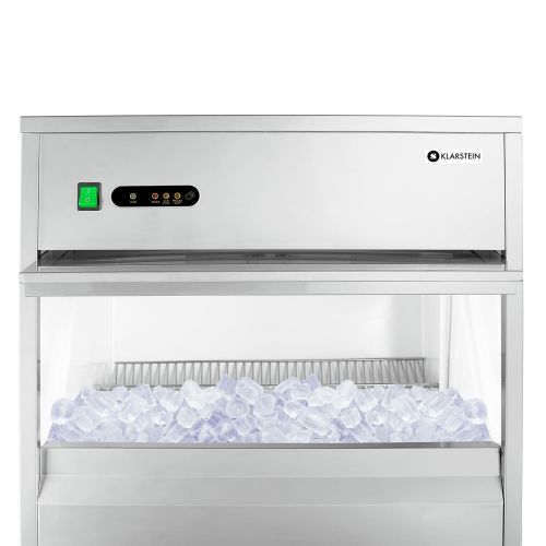  KLARSTEIN Klarstein Powericer XXXL - Profi Eiswuerfelmaschine, Eiswuerfelbereiter, Ice Maker, 50 kg / 24 h, 260 W, 10 kg Lagerfach, LED, geschmacksneutrale Auskleidung, sehr leise, Edelstahl,