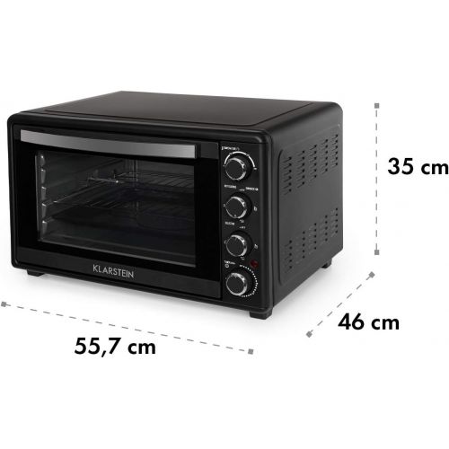  Klarstein Masterchef 60 - Backofen, Mini-Backofen, Grill, Drehspiessfunktion, 60 Liter, 2500 Watt Leistung, 6 Heizelemente, 100-230° C Temperatur, Oberhitze, Unterhitze, Timer, weiss