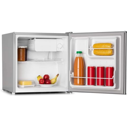  Klarstein 50L1-SG Minibar Minikuehlschrank Mini Snacks- und Getrankekuehlschrank (40 L, 39 dB leise, 1 Regaleinschub, 1 Tuerablagefach, 1 Tuerflaschenablage, Gefrierfach, regelbar) sil