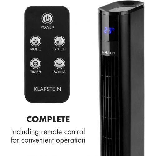  KLARSTEIN Klarstein Skyscraper 3G 2019 Edition - platzsparender Turmventilator, Saulenventilator, Oszillationsfunktion, 3 Betriebsmodi, 50 Watt, Touch-Bedienfeld, Temperaturanzeige, Timer, r