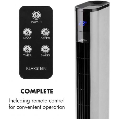 KLARSTEIN Klarstein Skyscraper 3G 2019 Edition - platzsparender Turmventilator, Saulenventilator, Oszillationsfunktion, 3 Betriebsmodi, 50 Watt, Touch-Bedienfeld, Temperaturanzeige, Timer, r