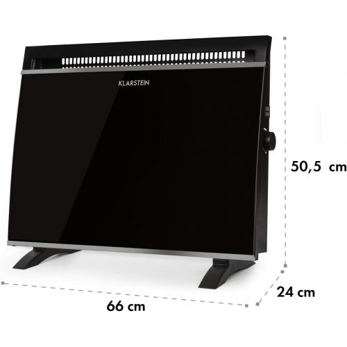  KLARSTEIN Gotland - Heizgerat, Heizkoerper, Glaskonvektor, 3 Heizstufen: 600, 900 und 1500 Watt, Standgerat, Thermostat, integrierte Temperatursicherung, Standfuesse, schwarz