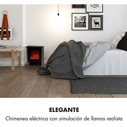  KLARSTEIN Klarstein Copenhagen - Elektrischer Kamin, Elektrokamin, 2 Heizstufen: 950 oder 1900 Watt, Flammenillusion auch ohne Heizen, Glasfront, Thermostat, UEberhitzungsschutz, schwarz