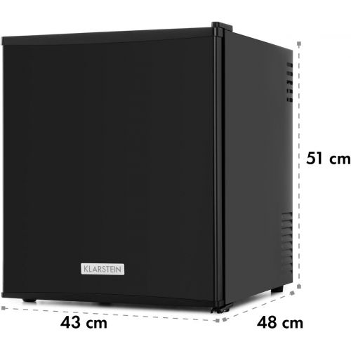  Klarstein MKS-5 - Minibar, Mini-Kuehlschrank, Getrankekuehlschrank, A, 40 Liter Volumen, 30 dB leiser Betrieb, ca. 43 x 51 x 48 cm (BxHxT), Temperaturregler, matt-schwarzes Gehause,