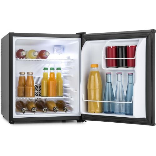  Klarstein MKS-5 - Minibar, Mini-Kuehlschrank, Getrankekuehlschrank, A, 40 Liter Volumen, 30 dB leiser Betrieb, ca. 43 x 51 x 48 cm (BxHxT), Temperaturregler, matt-schwarzes Gehause,