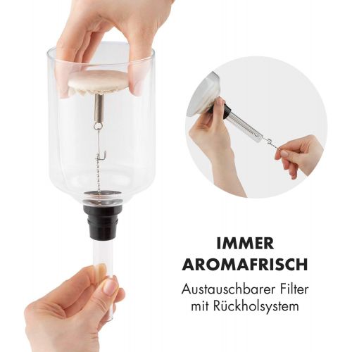  KLARSTEIN Drop Siphon-Kaffeemaschine Kaffeezubereiter (500 Watt, 360° Basis, LCD-Display, Touchbedienung, automatischer und manueller Zubereitungsmodus) schwarz