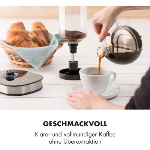  KLARSTEIN Drop Siphon-Kaffeemaschine Kaffeezubereiter (500 Watt, 360° Basis, LCD-Display, Touchbedienung, automatischer und manueller Zubereitungsmodus) schwarz