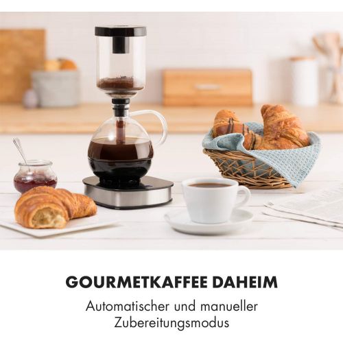  KLARSTEIN Drop Siphon-Kaffeemaschine Kaffeezubereiter (500 Watt, 360° Basis, LCD-Display, Touchbedienung, automatischer und manueller Zubereitungsmodus) schwarz