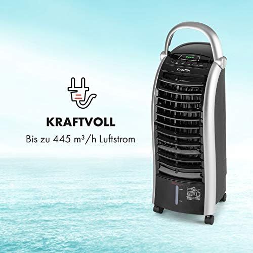  Klarstein Maxfresh Ocean 3-in-1 Luftkuehler, Luftkuehler Ventilator Luftbefeuchter, 65 W, 444 m³/h, 4 Windstarken, 3 Modi: Normal/Natur/Nacht, Timer bis 15 h, Wassertank-Volumen: 6 L