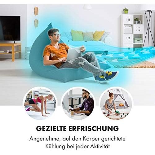  Klarstein Maxfresh Ocean 3-in-1 Luftkuehler, Luftkuehler Ventilator Luftbefeuchter, 65 W, 444 m³/h, 4 Windstarken, 3 Modi: Normal/Natur/Nacht, Timer bis 15 h, Wassertank-Volumen: 6 L