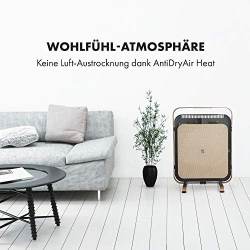  Klarstein HeatPal Marble Blackline Infrarot-Heizung mit Thermostat - mobiles Heizgerat, Standheizgerat, 1300 Watt, Raume bis 30 m², Warmespeicherfunktion, Marmorplatte, kupferfarbe