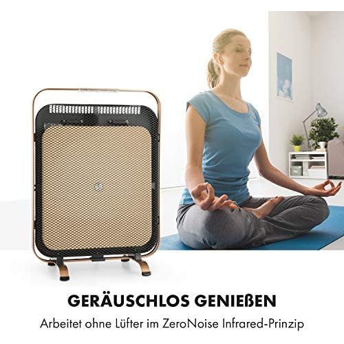  Klarstein HeatPal Marble Blackline Infrarot-Heizung mit Thermostat - mobiles Heizgerat, Standheizgerat, 1300 Watt, Raume bis 30 m², Warmespeicherfunktion, Marmorplatte, kupferfarbe