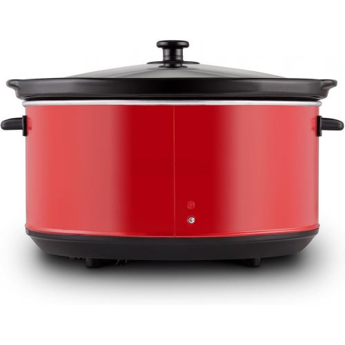  Klarstein Bankett - Slow Cooker, Schongarer, 6,5 Liter, 320 Watt Heizelement, Einstellbarer Timer, Bedienfeld mit Digitalanzeige, Keramik-Innentopf, Glasdeckel, Warmhaltefunktion,