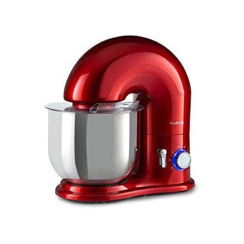  [아마존베스트]Klarstein Delfino Food Processor Mixer, 1800 Watt in 6 Power Levels with Pulse Function, Planetary Mixing System, 7 L Stainless Steel Bowl, 3-Piece Accessories: Stirring & Dough Ho