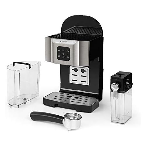  [아마존베스트]Klarstein BellaVita espresso machine with milk foam nozzle, 3-in-1 coffee machine, filter holder, 20 bar, 1450 watt, 1.4 litres, for cappuccino, espresso, latte macchiato