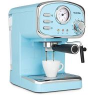[아마존베스트]Klarstein Espressionata Gusto Espresso Machine, 1100 Watt, 15 Bar Pressure, Volume Water Tank: 1 Litre, Removable Stainless Steel Drip Grid, Dishwasher Safe Drip Tray, Pastel Blue