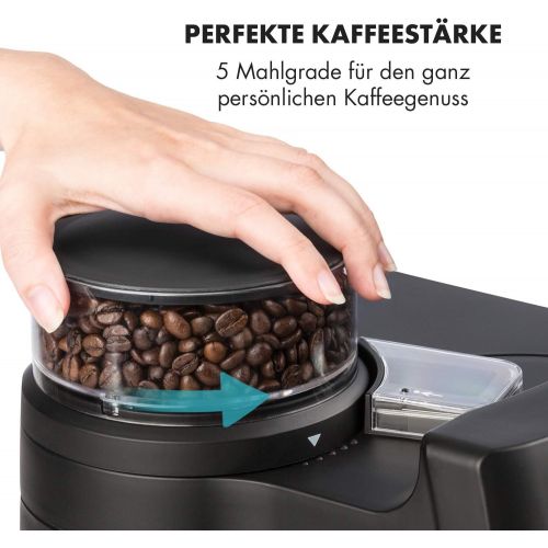  [아마존베스트]Klarstein Aromatica II Coffee Machine with Grinder Black or Silver, Black