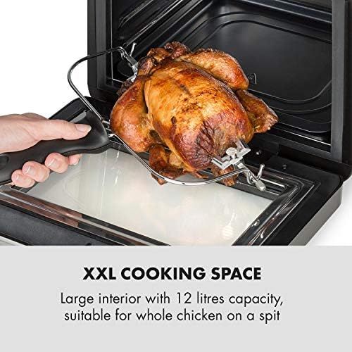  [아마존베스트]Klarstein AeroVital Cube Hot Air Fryer - 3D Heating System: 1600 W, 12 litres, 16 programmes, high speed convection technology, timer, thermostat: 50 to 230 °C, 5 piece accessories