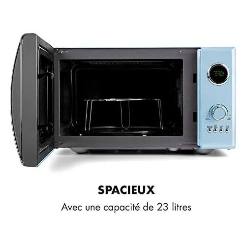  [아마존베스트]Klarstein Fine Dinesty Microwave, Microwave Oven with Grill, Retro Metal Housing, 23L Cooking Space, 800W Microwave Power, 1000W Grill Power, Timer, 12 Programmes, 3 Defrosting Pro