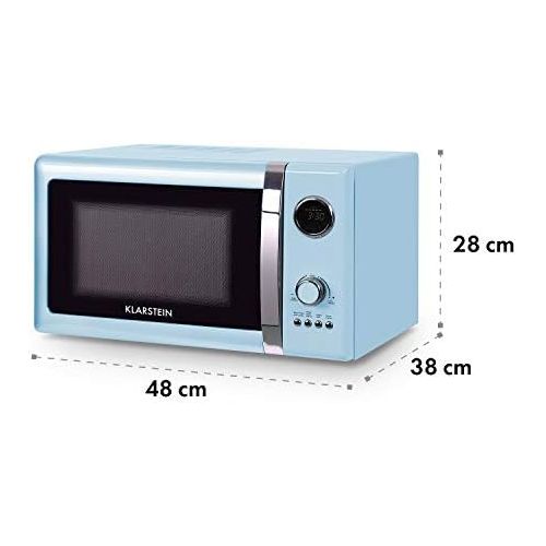  [아마존베스트]Klarstein Fine Dinesty Microwave, Microwave Oven with Grill, Retro Metal Housing, 23L Cooking Space, 800W Microwave Power, 1000W Grill Power, Timer, 12 Programmes, 3 Defrosting Pro