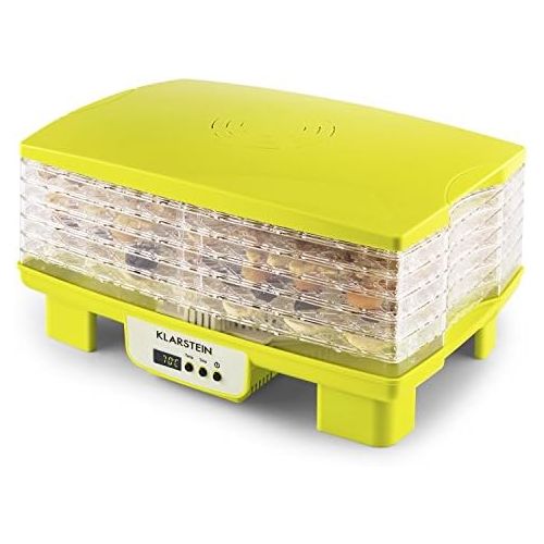  [아마존베스트]Klarstein Banan Arama Dehydrator Fruit Dryer Dehydrator Dehydrating Machine with Timer Temperature 400W with 4Shelves, light green