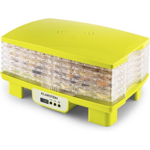  [아마존베스트]Klarstein Banan Arama Dehydrator Fruit Dryer Dehydrator Dehydrating Machine with Timer Temperature 400W with 4Shelves, light green