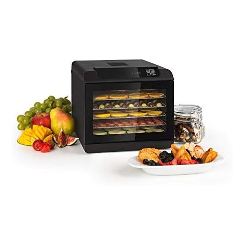  [아마존베스트]Klarstein Arizona Jerky Dehydrator Dehydrator Dries Fruit, Meat and Fruit, 500 Watt, 35-70 °C, 6 Dishwasher Safe Inserts, Short Drying Time, Touch Display, Black