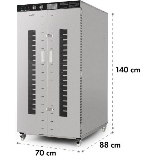  [아마존베스트]Klarstein Master Jerky 16 dehydration machine  1500 W, continuously adjustable temperature from 40-90 °C, 15-hour timer, DigiSet Control, 16 stainless steel slots, stainless steel