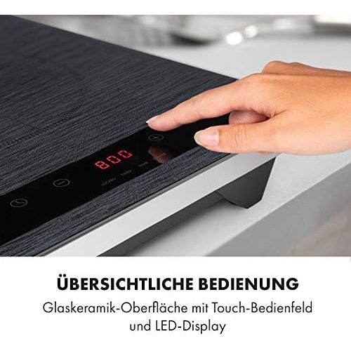  [아마존베스트]Klarstein Varicook Steel mobile Kochplatte, Doppel-Induktionskochfeld, 3100W, Touch Control, Topfsensor, Abschalttimer, 10 Stufen, UEberhitzungsschutz, Kindersicherung, Edelstahl-Lo