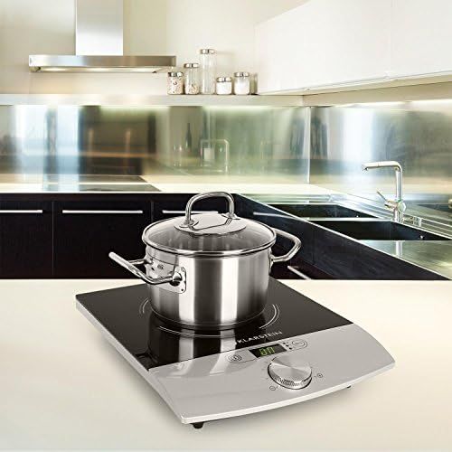  [아마존베스트]Klarstein VariCook Single Hob, Single Induction Hob, 1800 Watt, 240 °C, 10 Adjustable Power Levels, Glass Surface, Timer, Touch Surface Control, Black/Silver