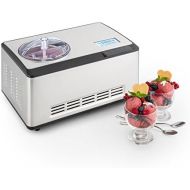 [아마존베스트]Klarstein Dolce Bacio Ice Cream Maker Compression Ice Cream Machine Also for Sorbet, Frozen Yogurt (2 Litres, 180 Watt, Timer, LCD Display, Touch, Cooling Function, Stainless Steel