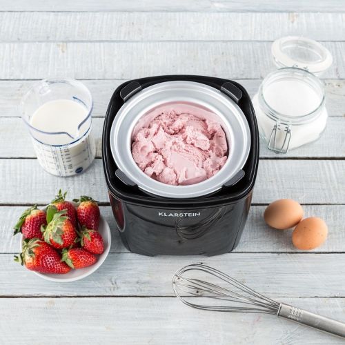  [아마존베스트]Klarstein Cream Berry 4-in-1Ice Cream Maker | Turbo Ice Cream Machine Ice Cream Maker, Frozen Yogurt, Milkshakes and can be used as a Bottle Cooler | 1.5Litre Capacity black